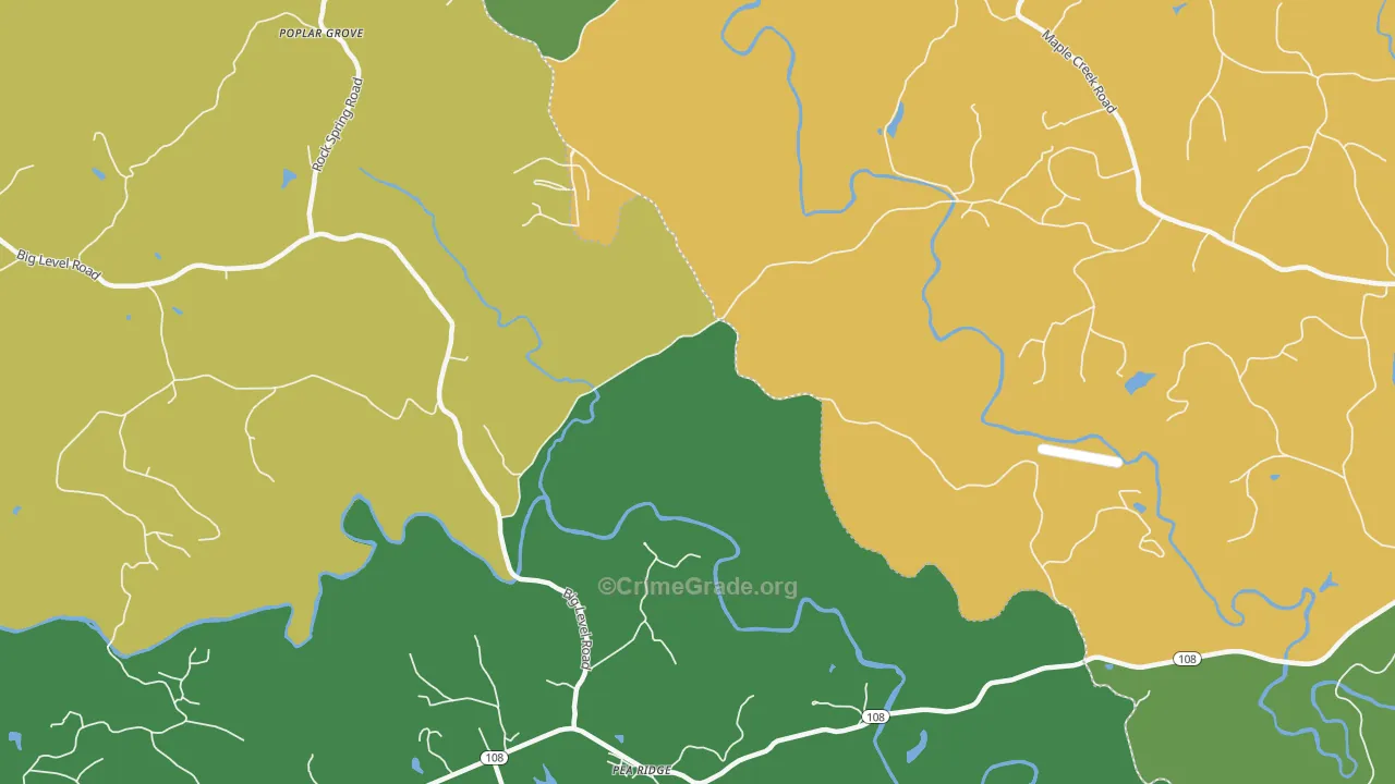 Pea Ridge, NC Map of Theft Rates