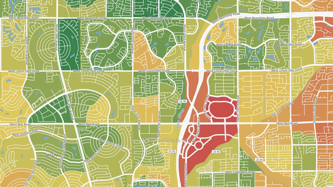Peacock Village, Peoria, AZ Map of Theft Rates