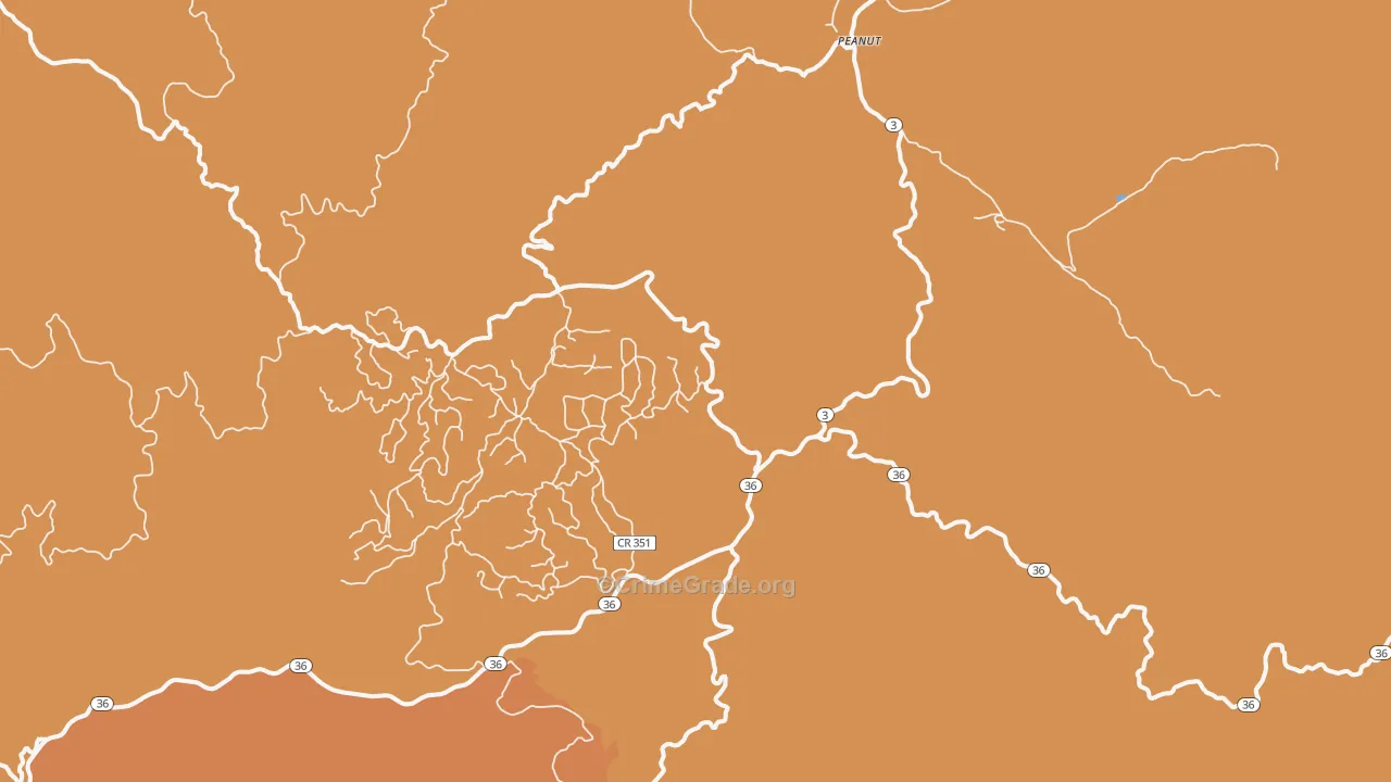 Peanut, CA Map of Theft Rates