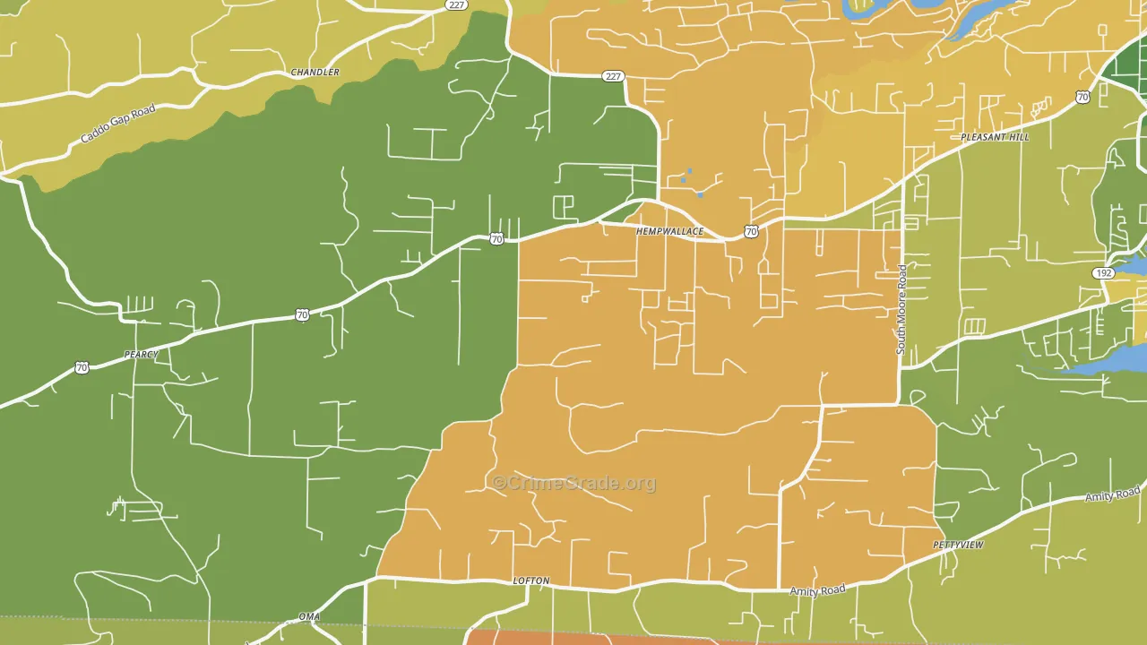 Pearcy, AR Map of Theft Rates