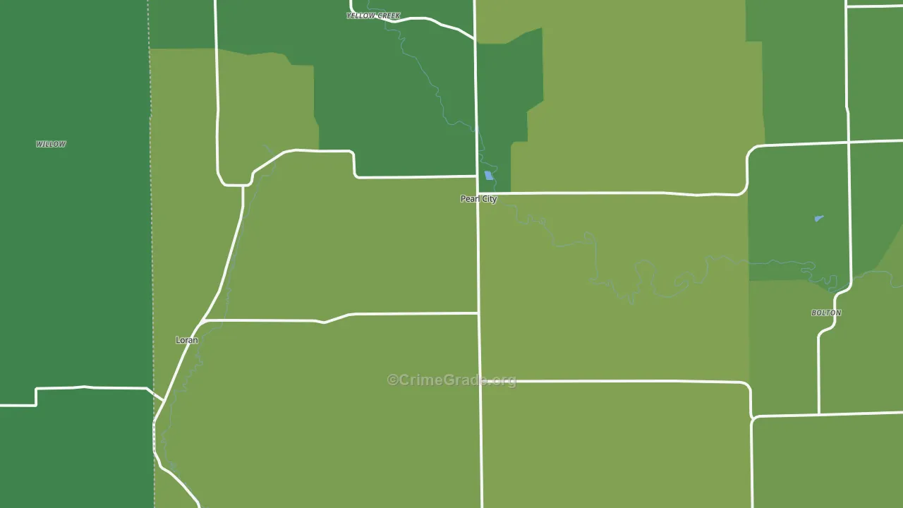 Pearl City, IL Map of Theft Rates