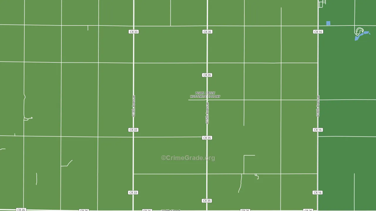 Pearl Creek Colony, SD Map of Theft Rates