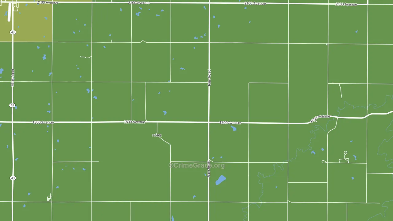 Pearl, KS Map of Theft Rates