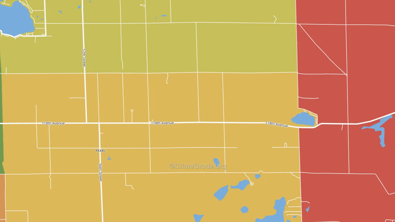 Pearl, MI Map of Theft Rates