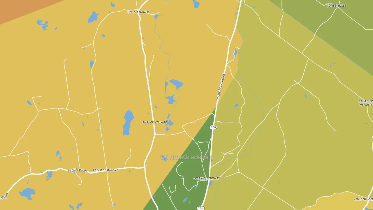 Pearls Corner, NH Map of Theft Rates