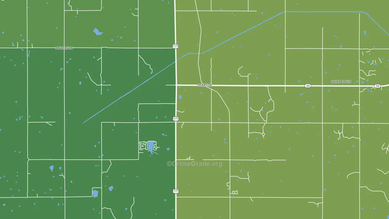 Pearson, OK Map of Theft Rates