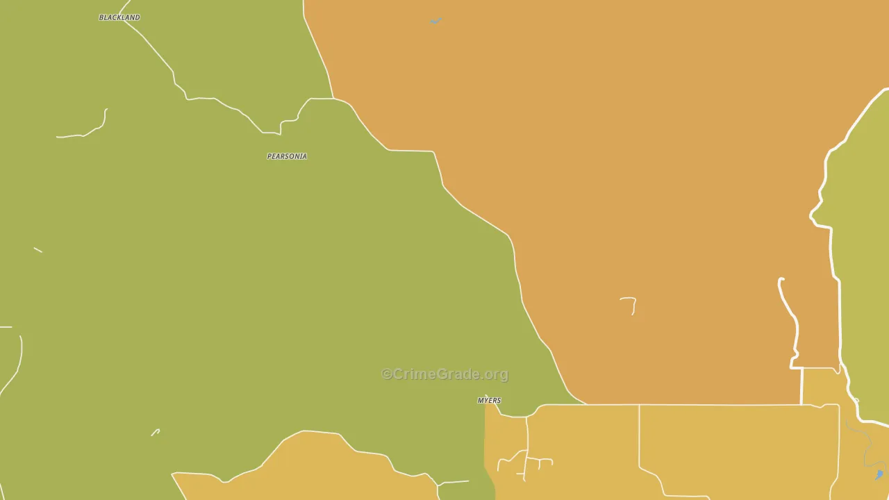 Pearsonia, OK Map of Theft Rates