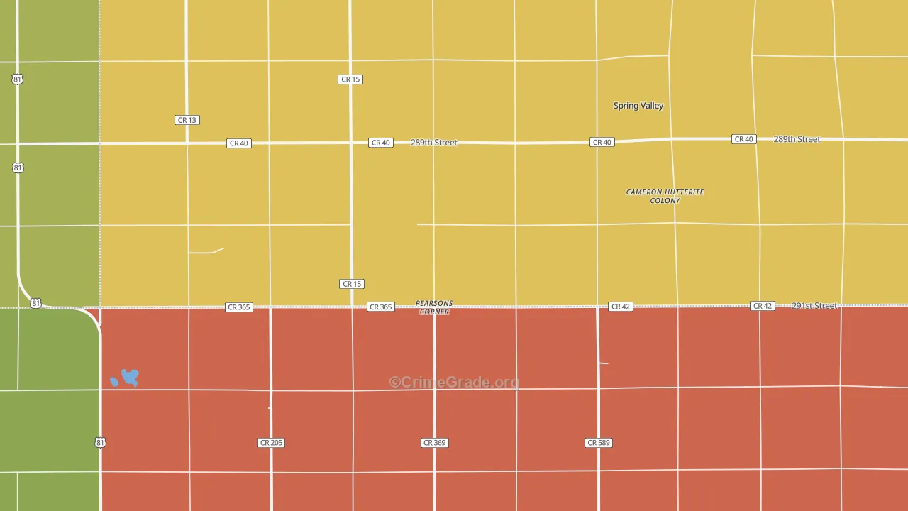 Pearsons Corner, SD Map of Theft Rates