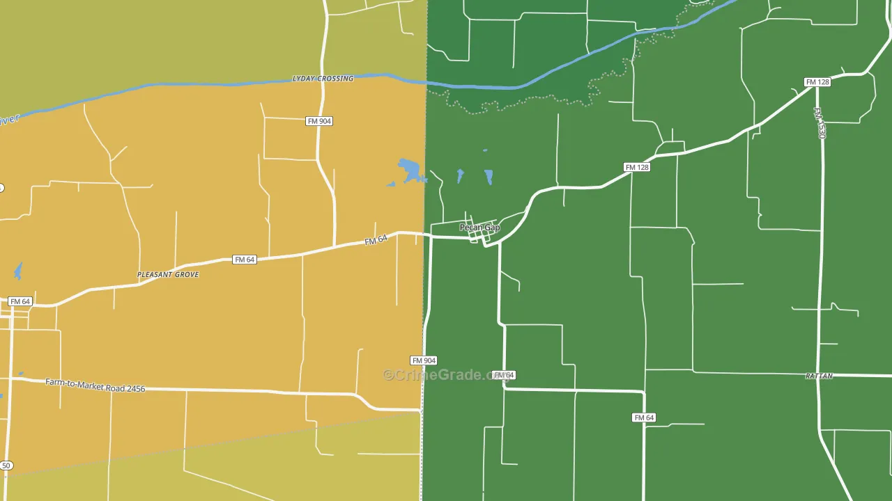 Pecan Gap, TX Map of Theft Rates