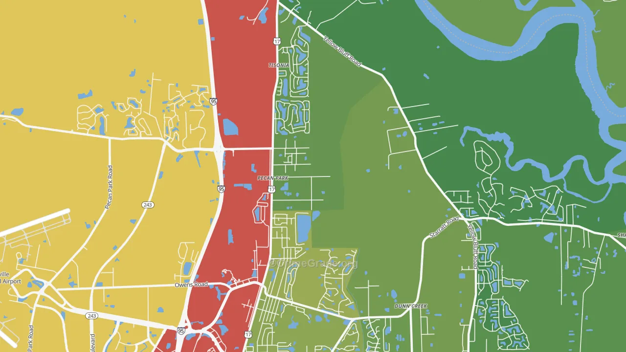 Pecan Park, Jacksonville, FL Map of Theft Rates