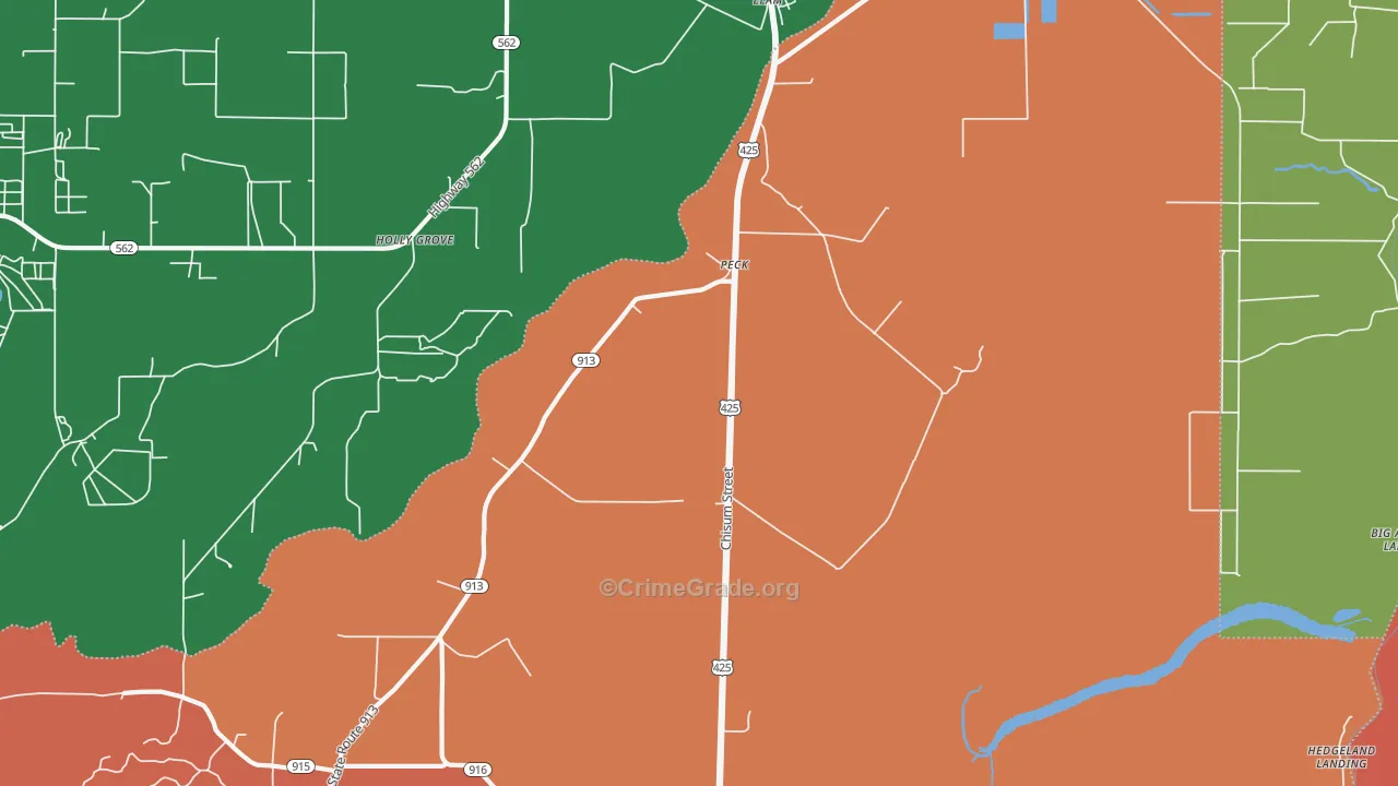 Peck, LA Map of Theft Rates