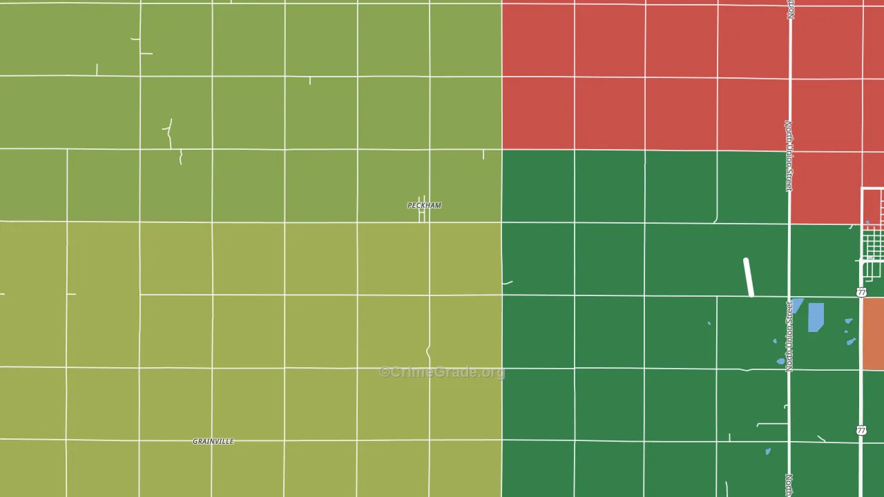 Peckham, OK Map of Theft Rates
