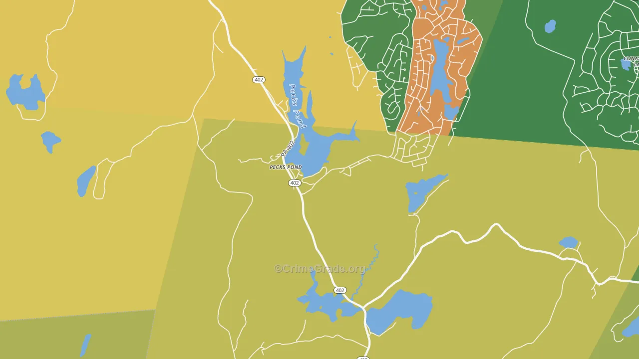 Pecks Pond, PA Map of Theft Rates