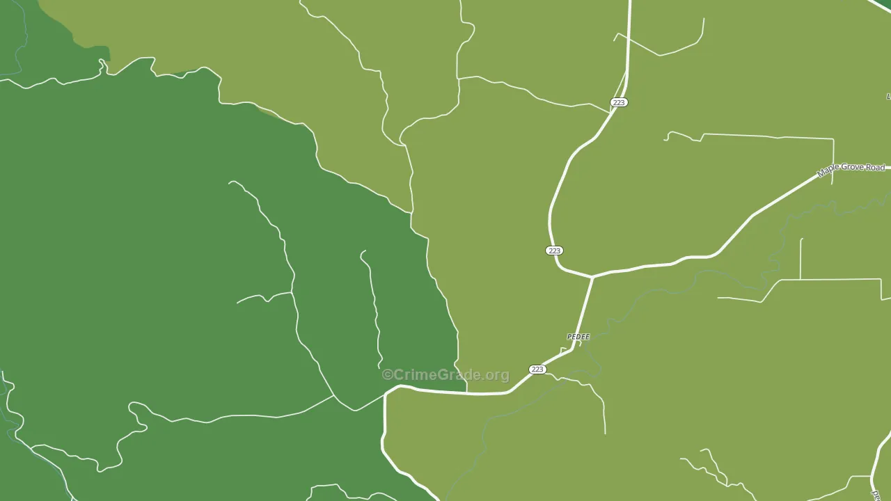 Pedee, OR Map of Theft Rates