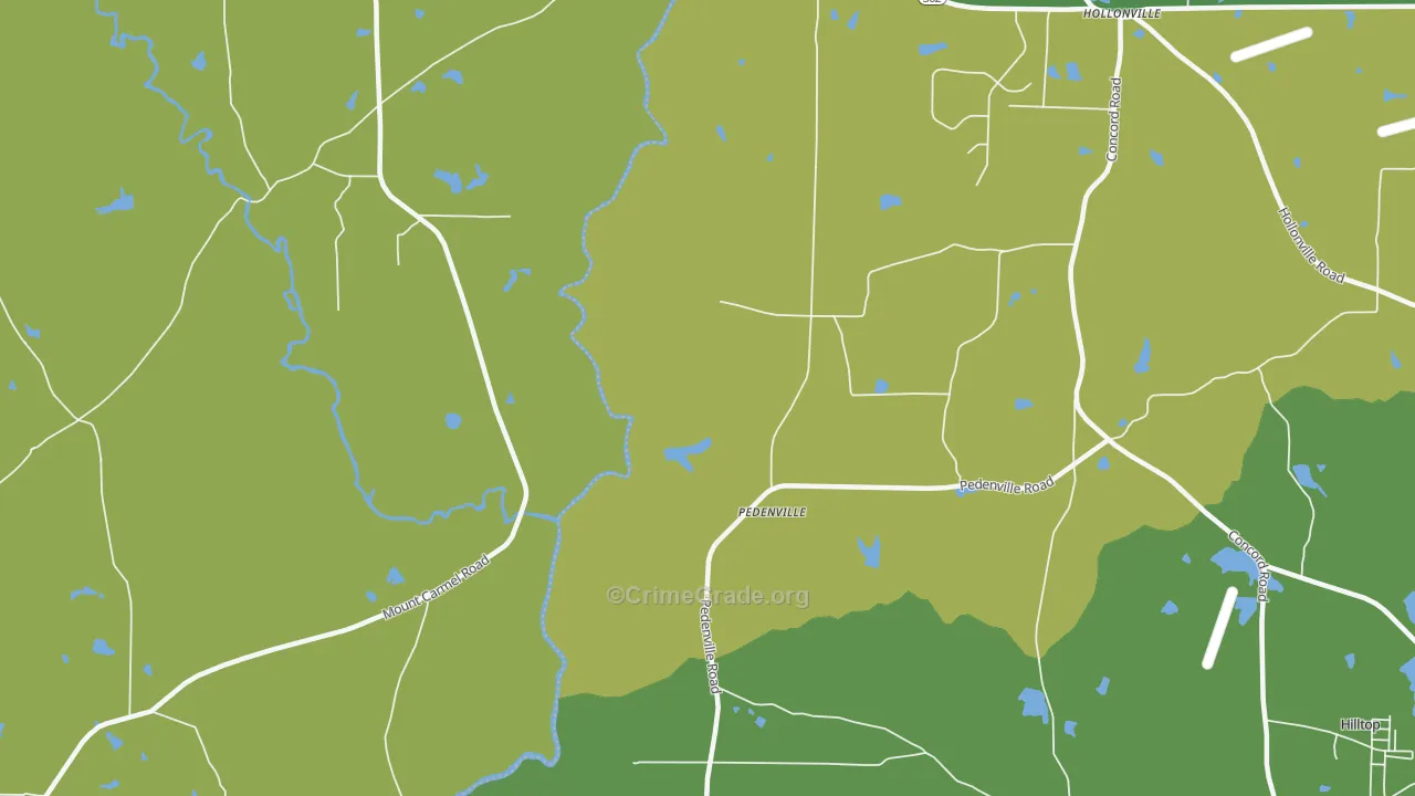 Pedenville, GA Map of Theft Rates