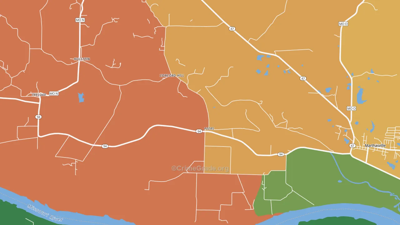 Peers, MO Map of Theft Rates