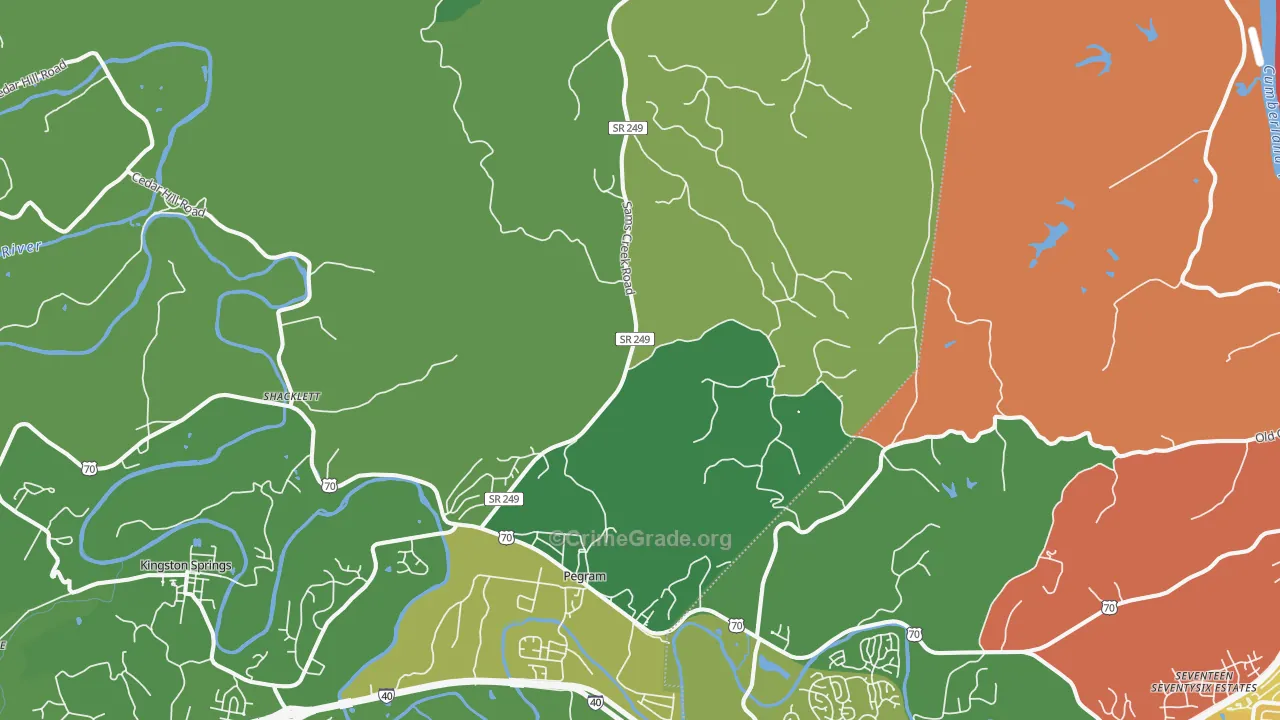 Pegram, TN Map of Theft Rates