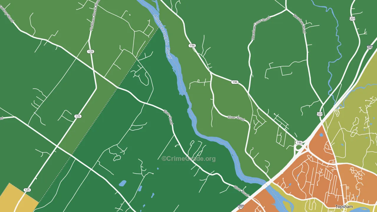 Pejepscot, ME Map of Theft Rates