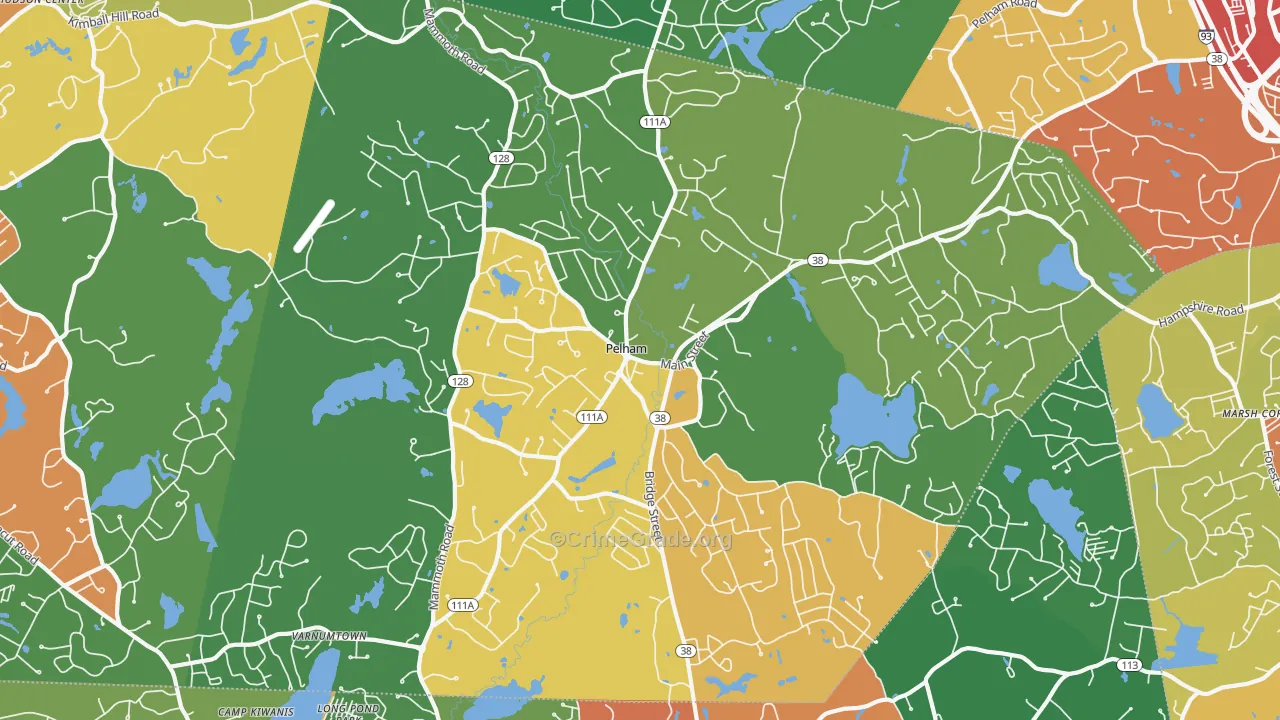 Pelham, NH Map of Theft Rates