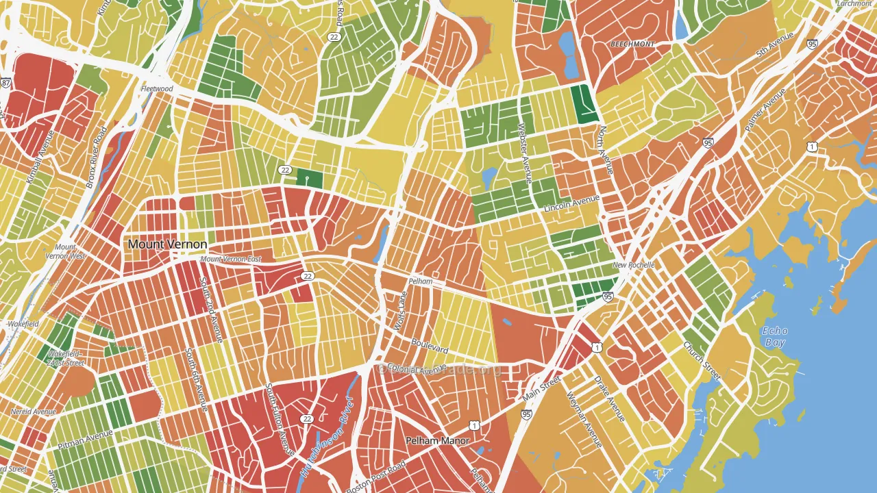 Pelham, NY Map of Theft Rates