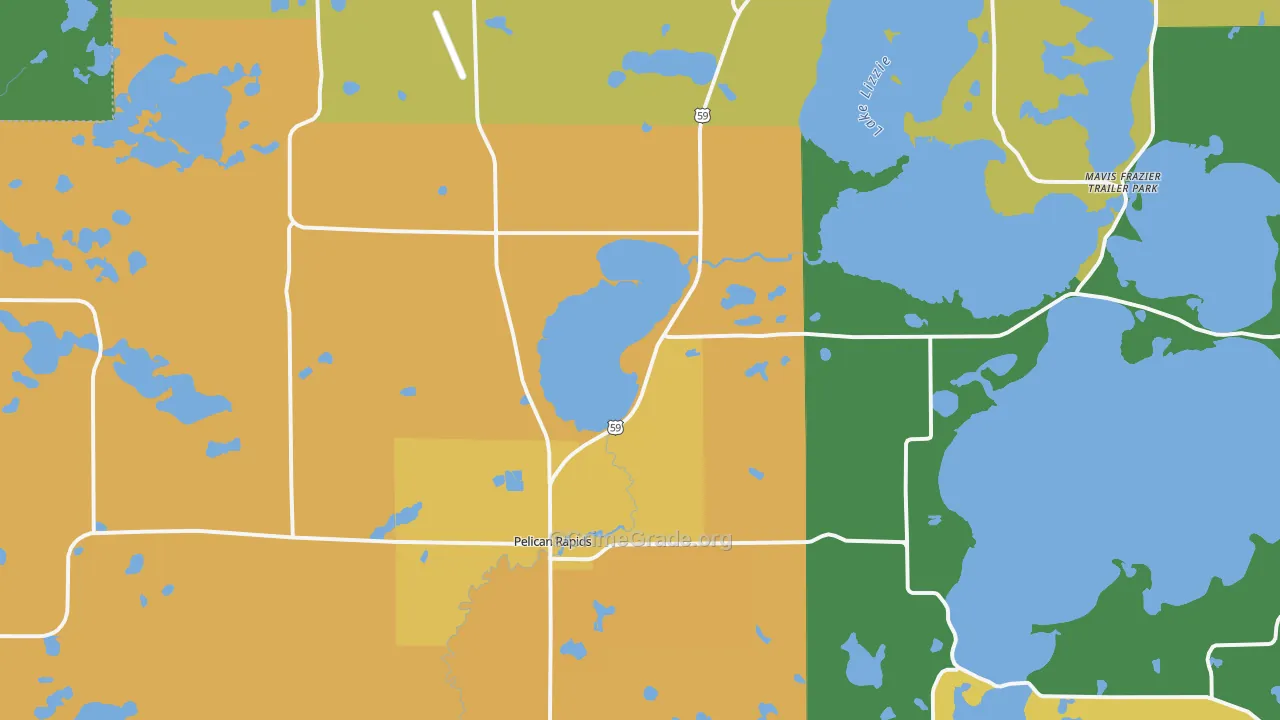 Pelican Rapids, MN Map of Theft Rates