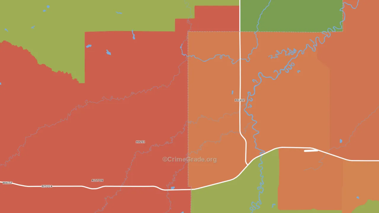 Pelkie, MI Map of Theft Rates