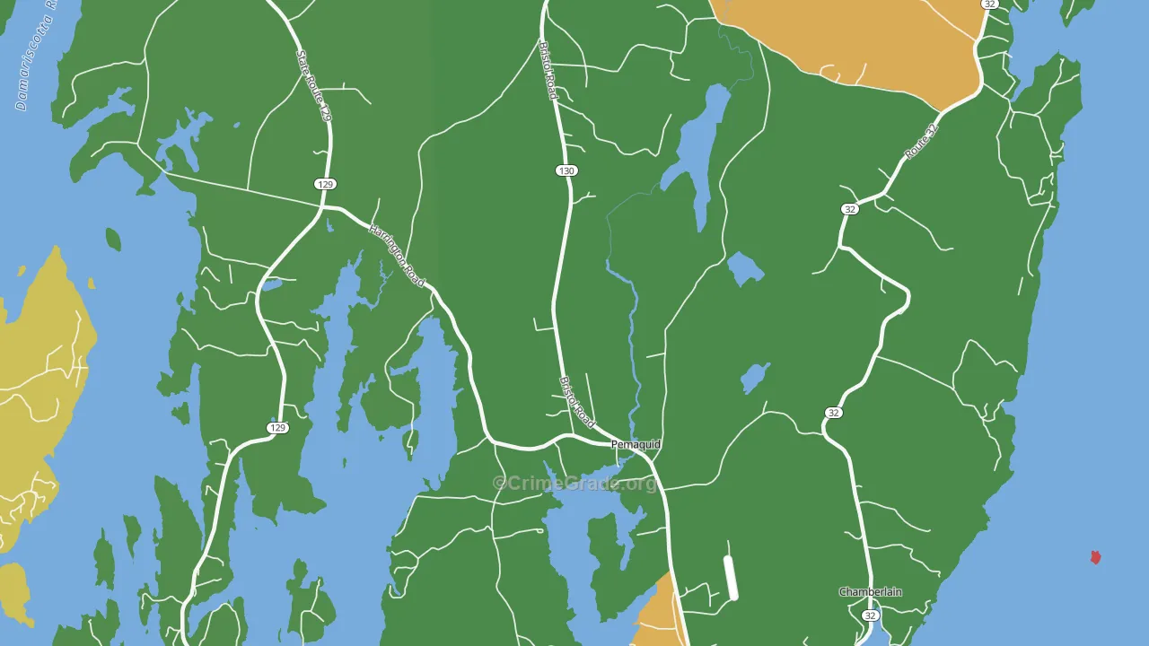 Pemaquid, ME Map of Theft Rates