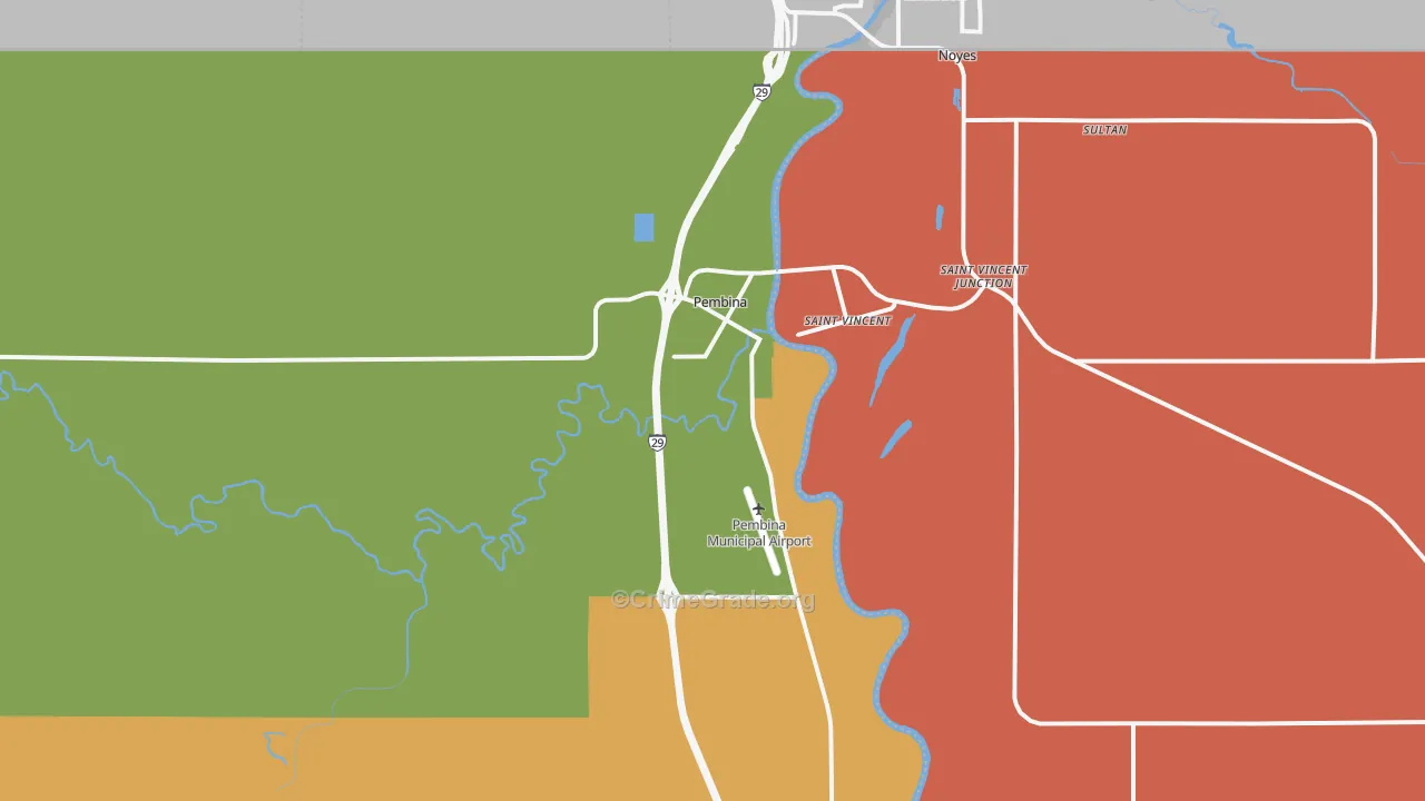 Pembina, ND Map of Theft Rates