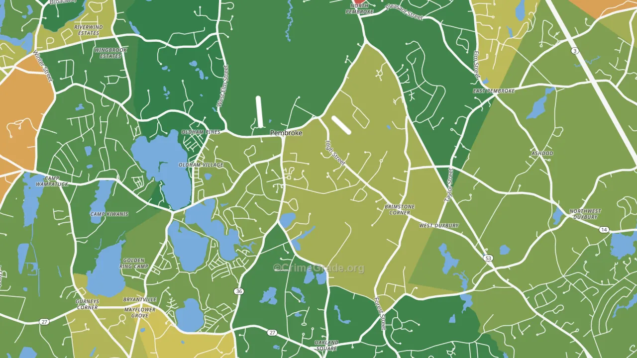 Pembroke, MA Map of Theft Rates