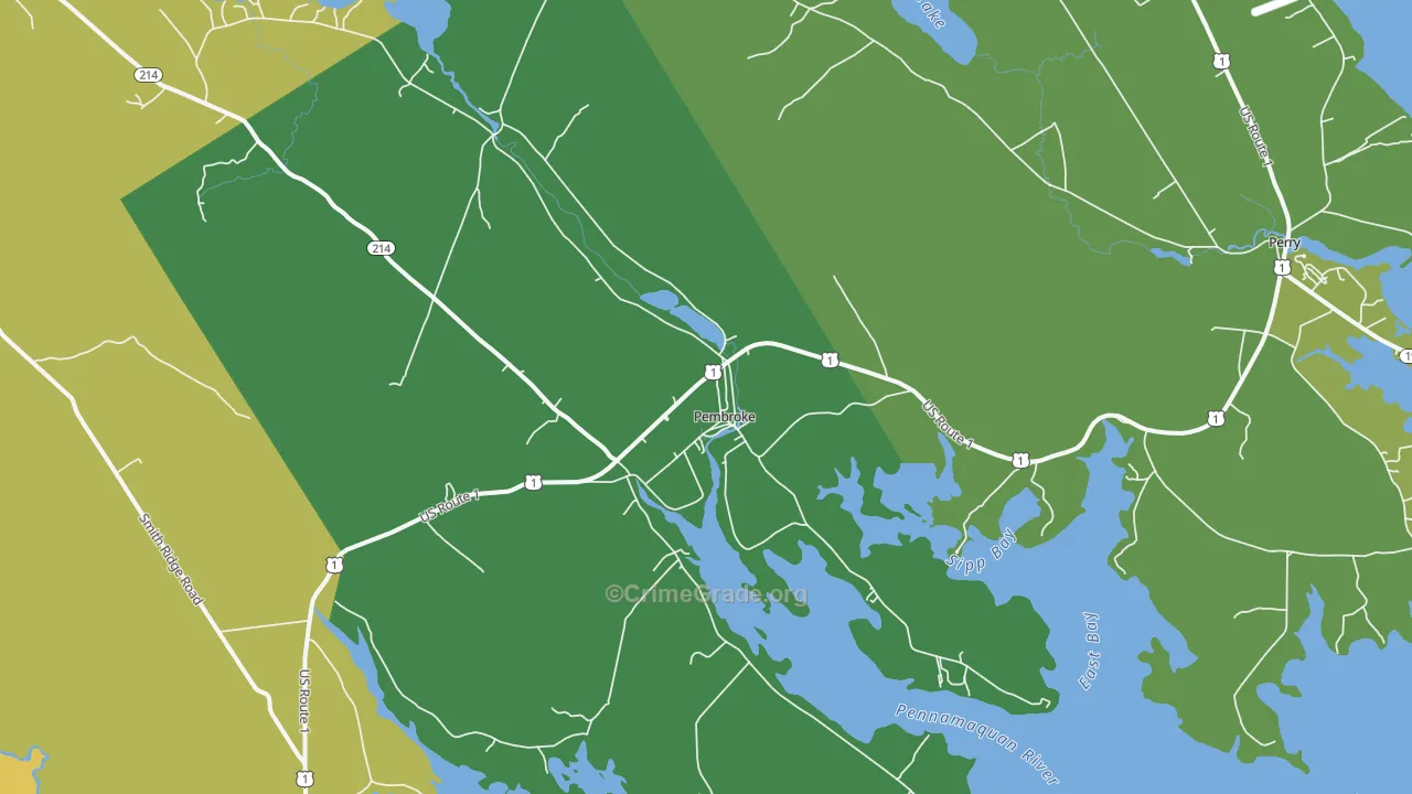 Pembroke, ME Map of Theft Rates