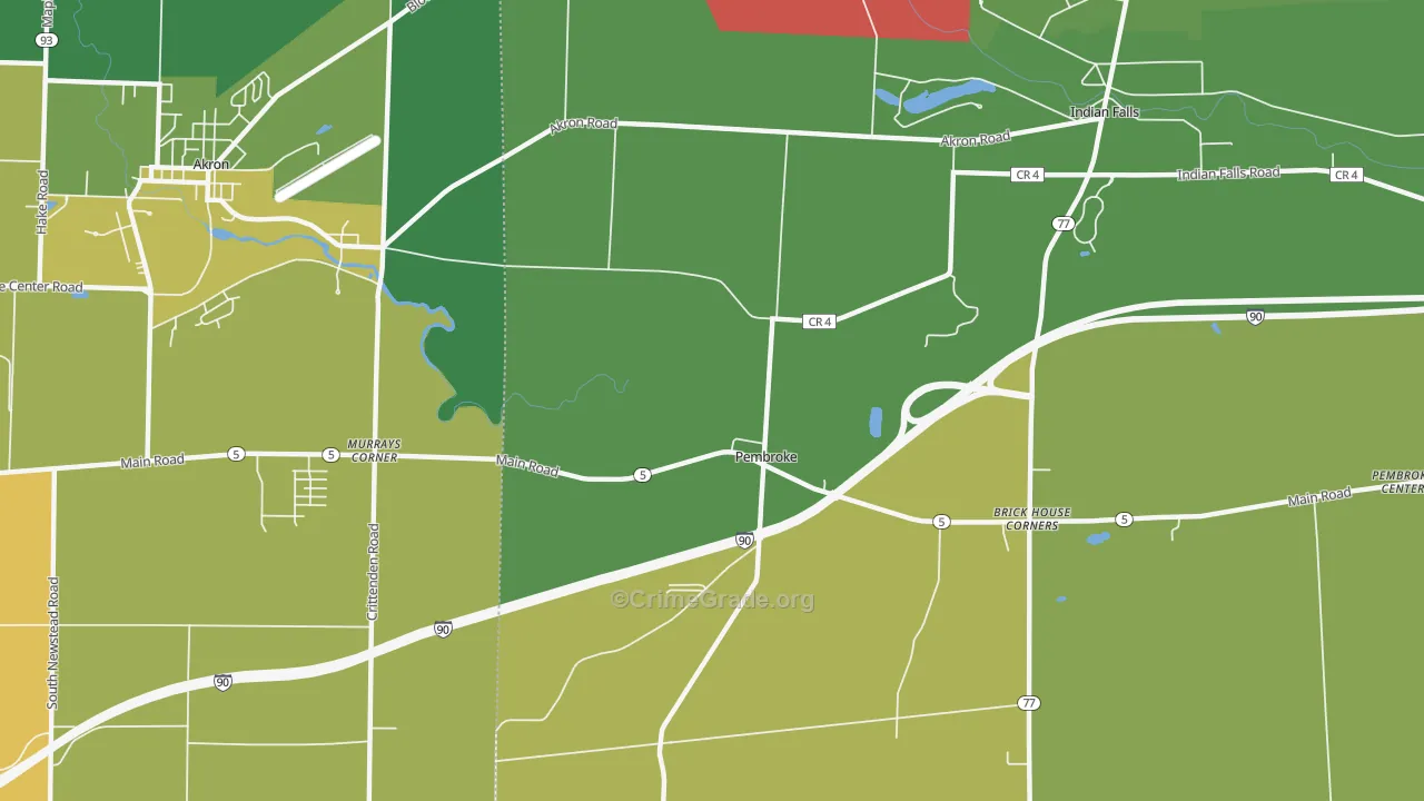 Pembroke, NY Map of Theft Rates