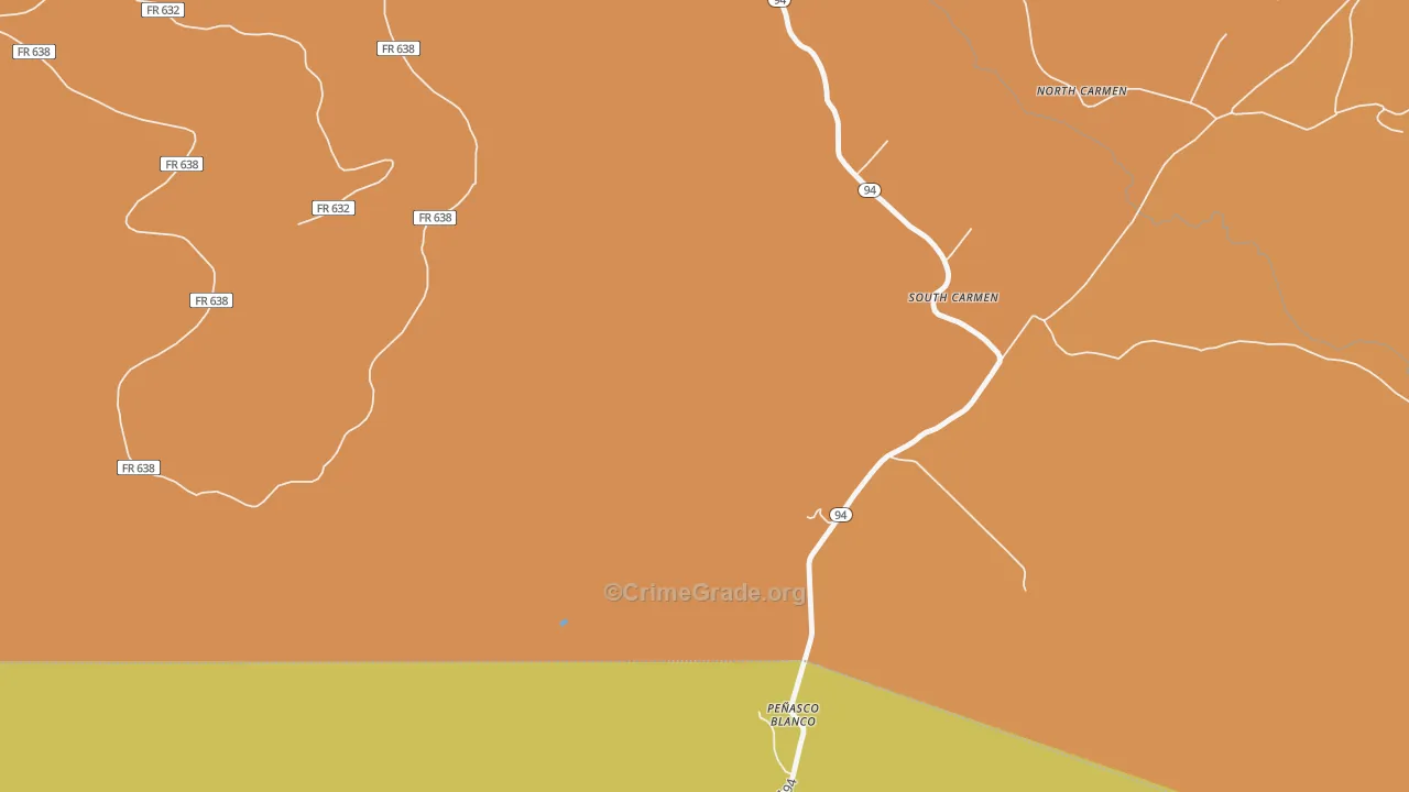 Penasco Blanco, NM Map of Theft Rates