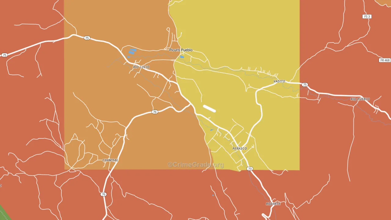 Penasco, NM Map of Theft Rates