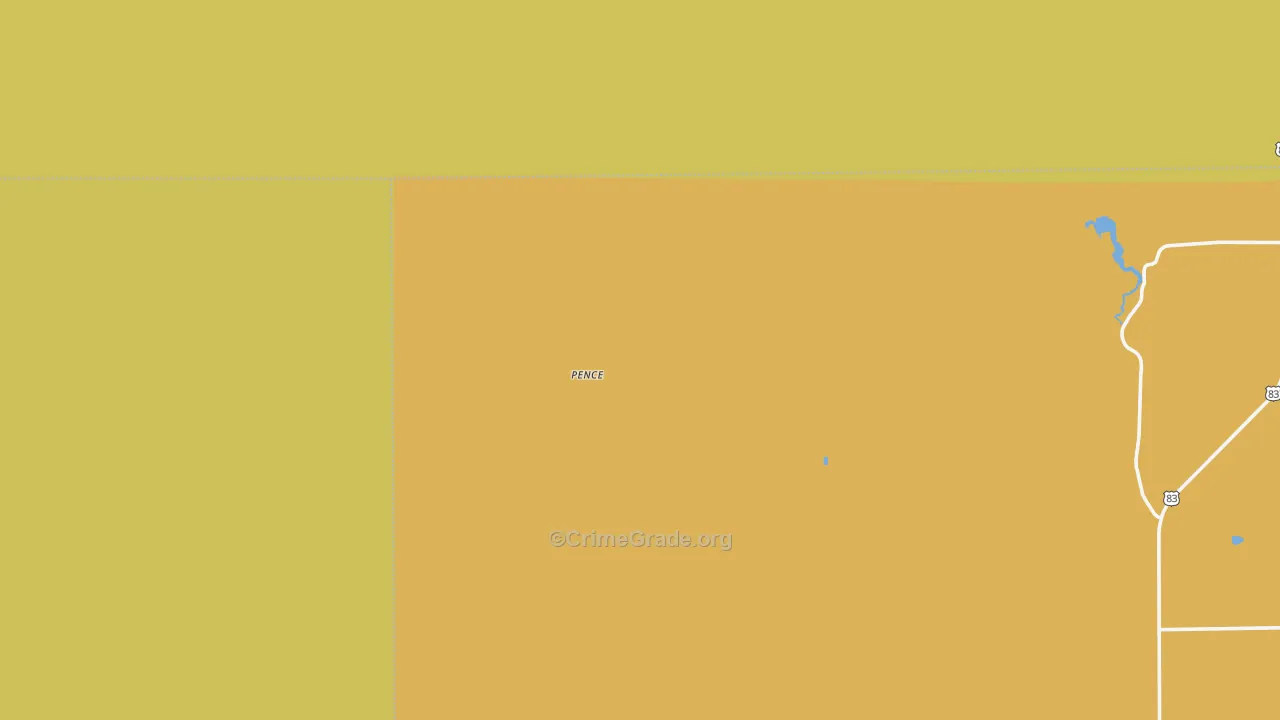 Pence, KS Map of Theft Rates
