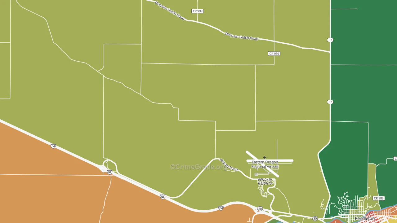 Pendair Heights, OR Map of Theft Rates
