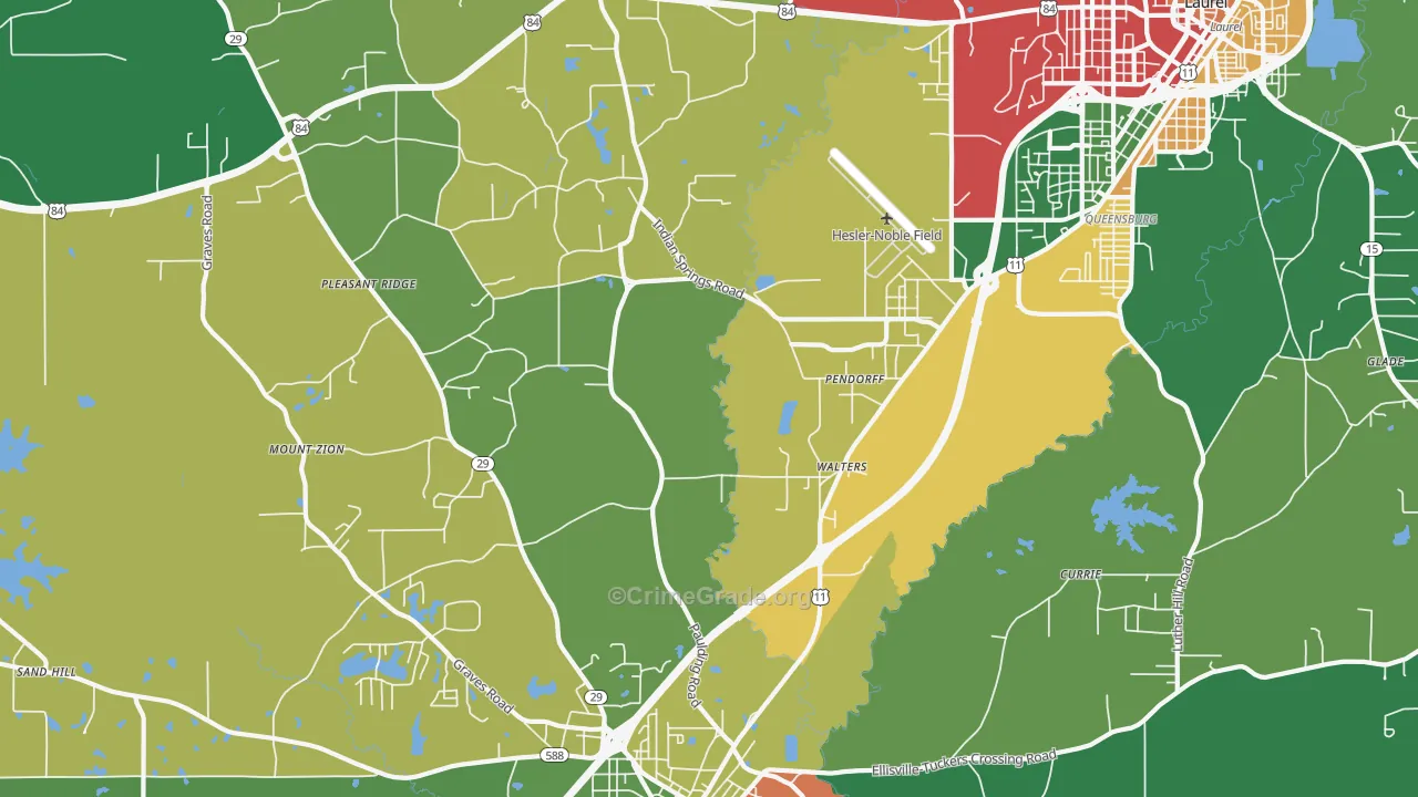 Pendorff, MS Map of Theft Rates