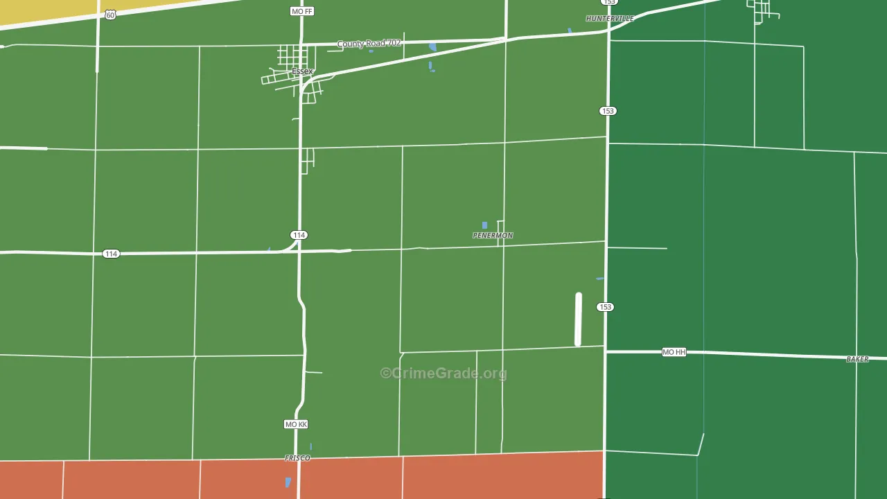 Penermon, MO Map of Theft Rates