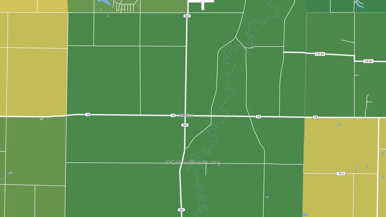 Penfield, OH Map of Theft Rates