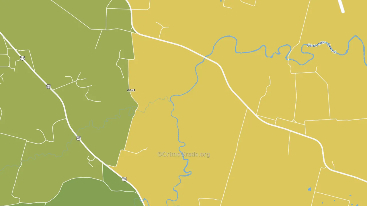Penland, TX Map of Theft Rates