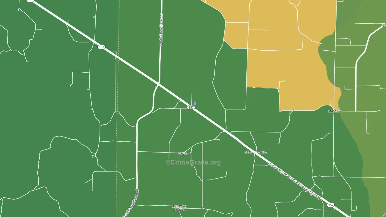 Penn, AL Map of Theft Rates