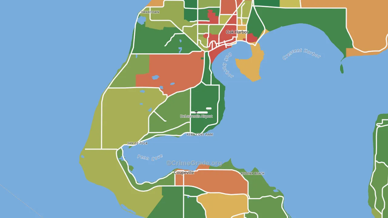 Penn Cove Park, WA Map of Theft Rates