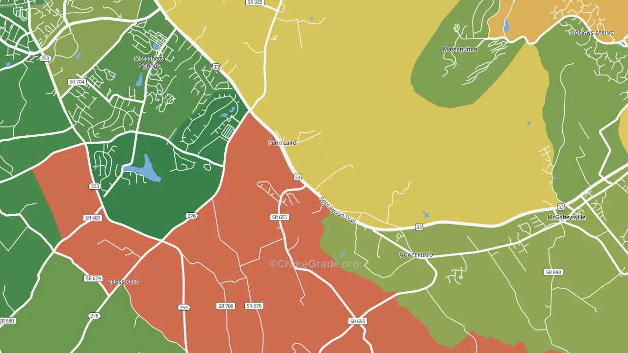 Penn Laird, VA Map of Theft Rates