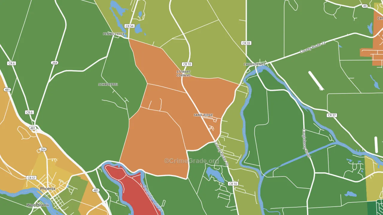 Pennellville, NY Map of Theft Rates