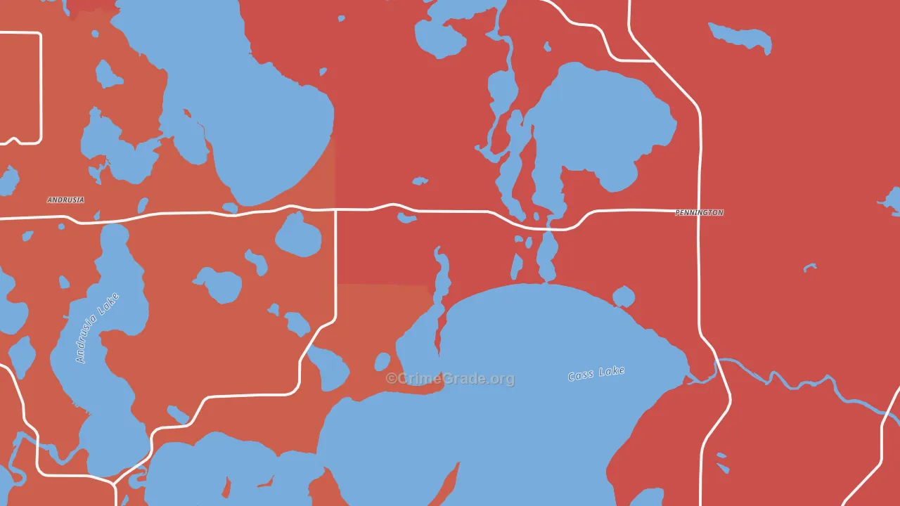 Pennington, MN Map of Theft Rates