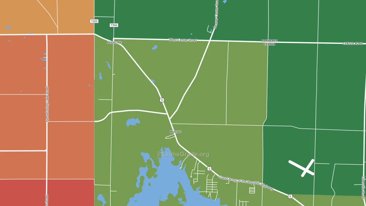Pennline, PA Map of Theft Rates