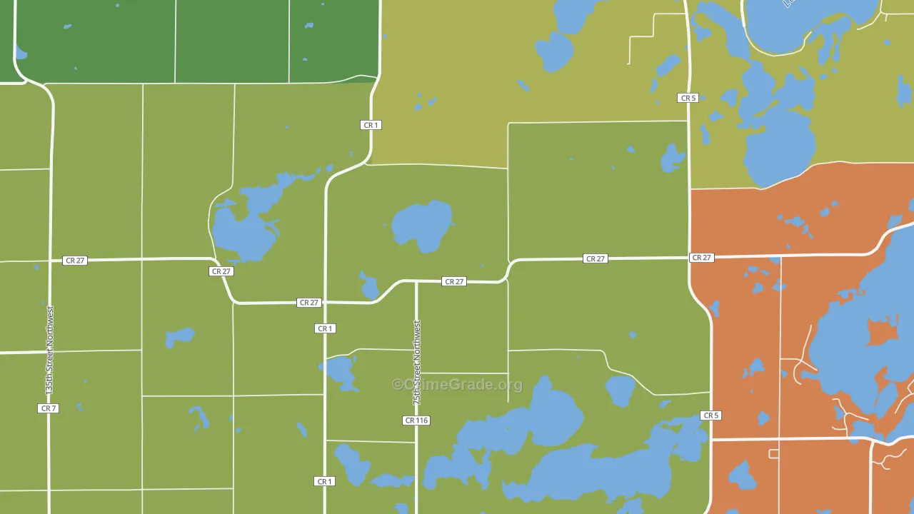 Pennock, MN Map of Theft Rates