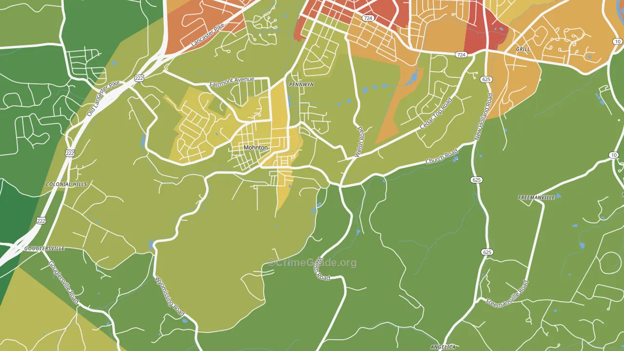 Pennwyn, PA Map of Theft Rates