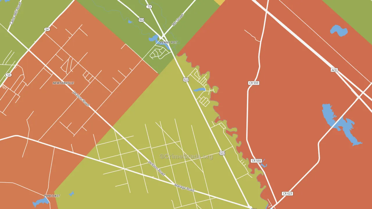 Penny Pot, NJ Map of Theft Rates