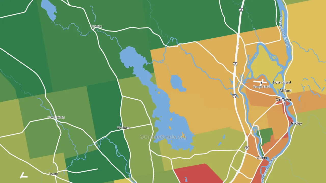 Penobscot County, ME Map of Theft Rates