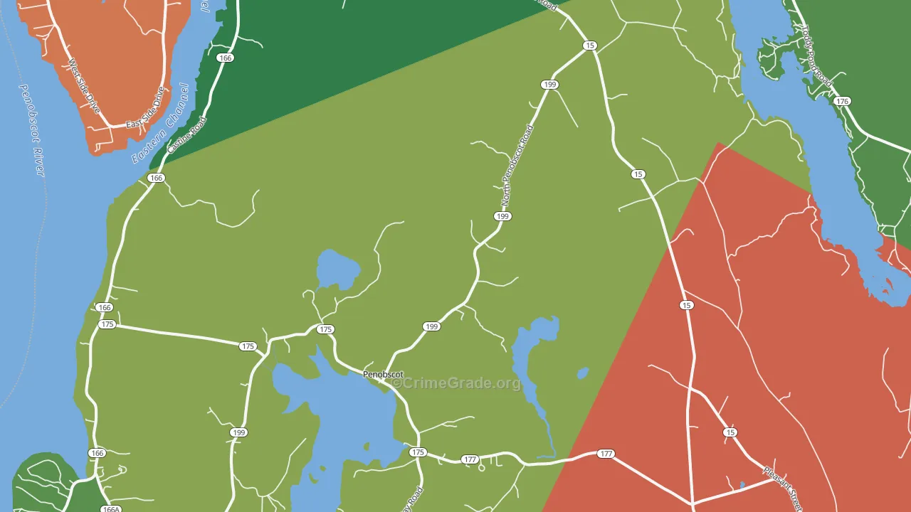 Penobscot, ME Map of Theft Rates